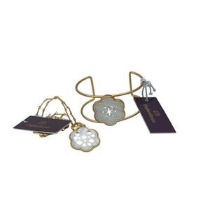 Parker Rose Necklace & Bracelet Mother Of Pearl 14k Gold-Plated NWT